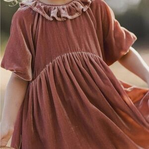 Noralee Adeline Velvet Ruffle Dress - Girls Size 8 - Cottagecore